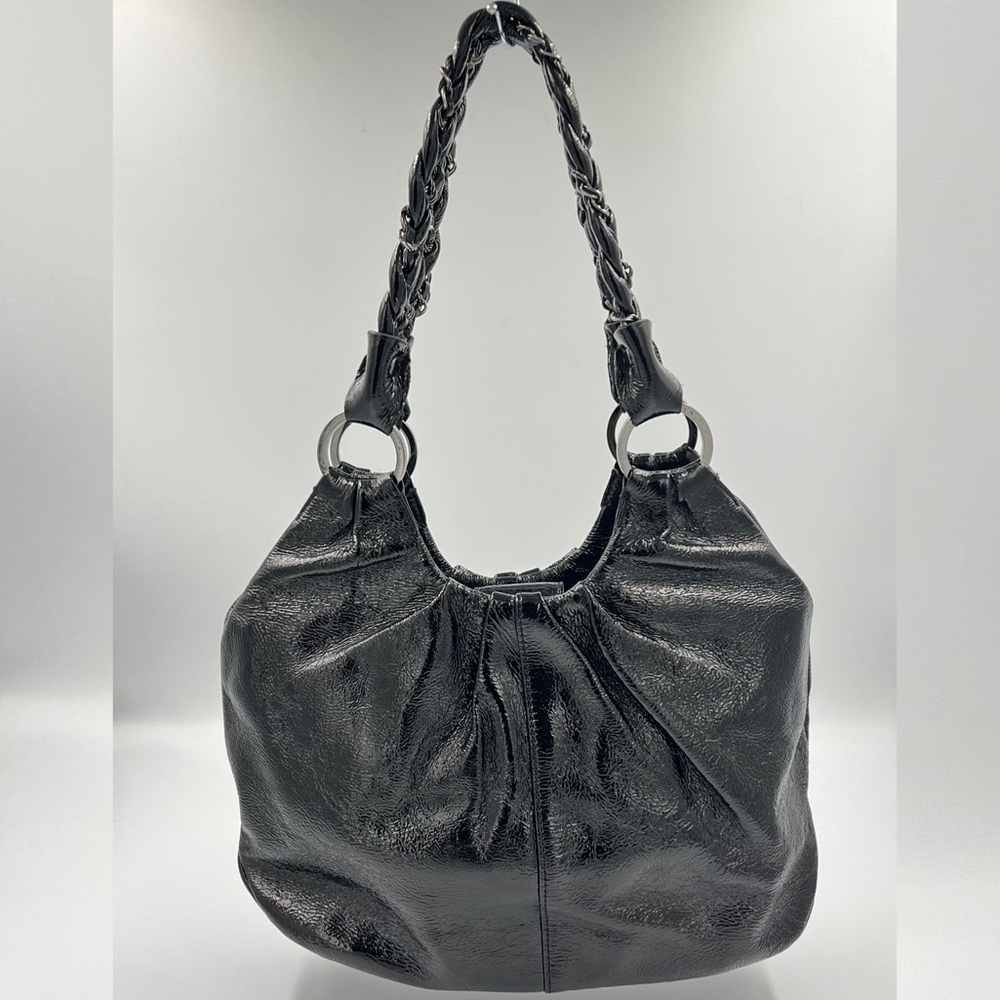 Elliott Lucca Black Patent Leather Handbag